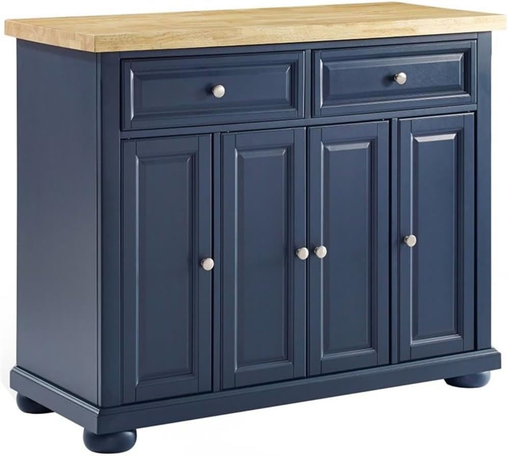 42‑Inch Solid Wood Top Kitchen Island Cart