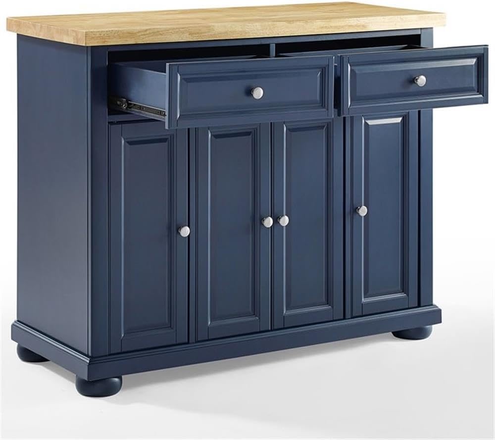 42‑Inch Solid Wood Top Kitchen Island Cart