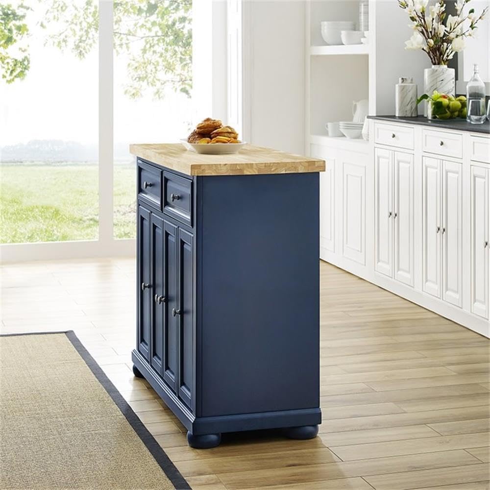 42‑Inch Solid Wood Top Kitchen Island Cart