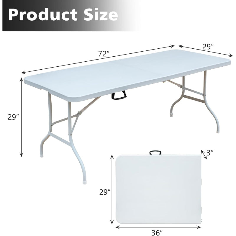 Heavy‑Duty 6FT Plastic Folding Table