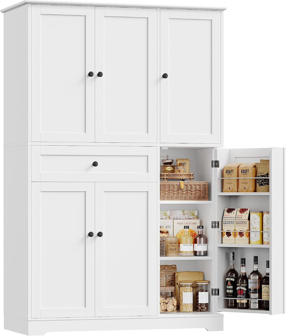68‑Inch White Tall Kitchen Pantry Storage Cabinet