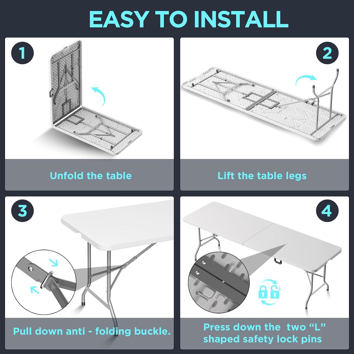 Heavy‑Duty HDPE Folding Table