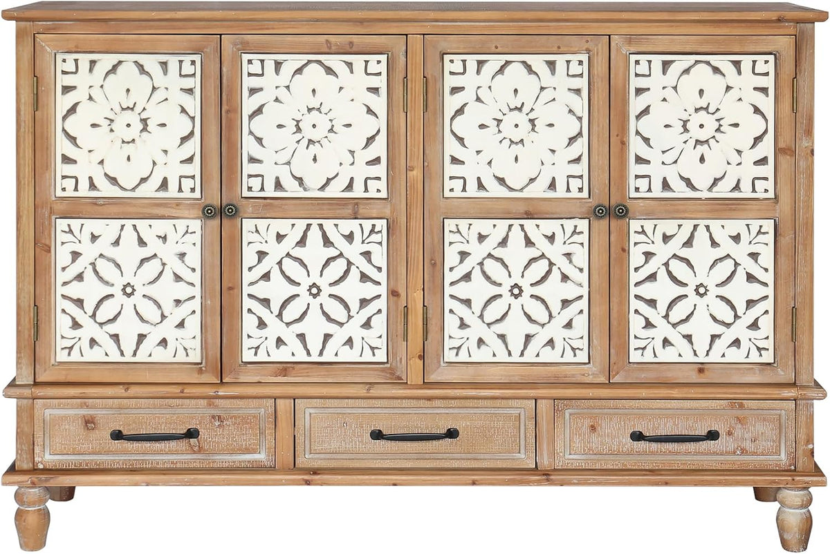 59‑Inch French Country Solid Wood Sideboard Buffet Cabinet