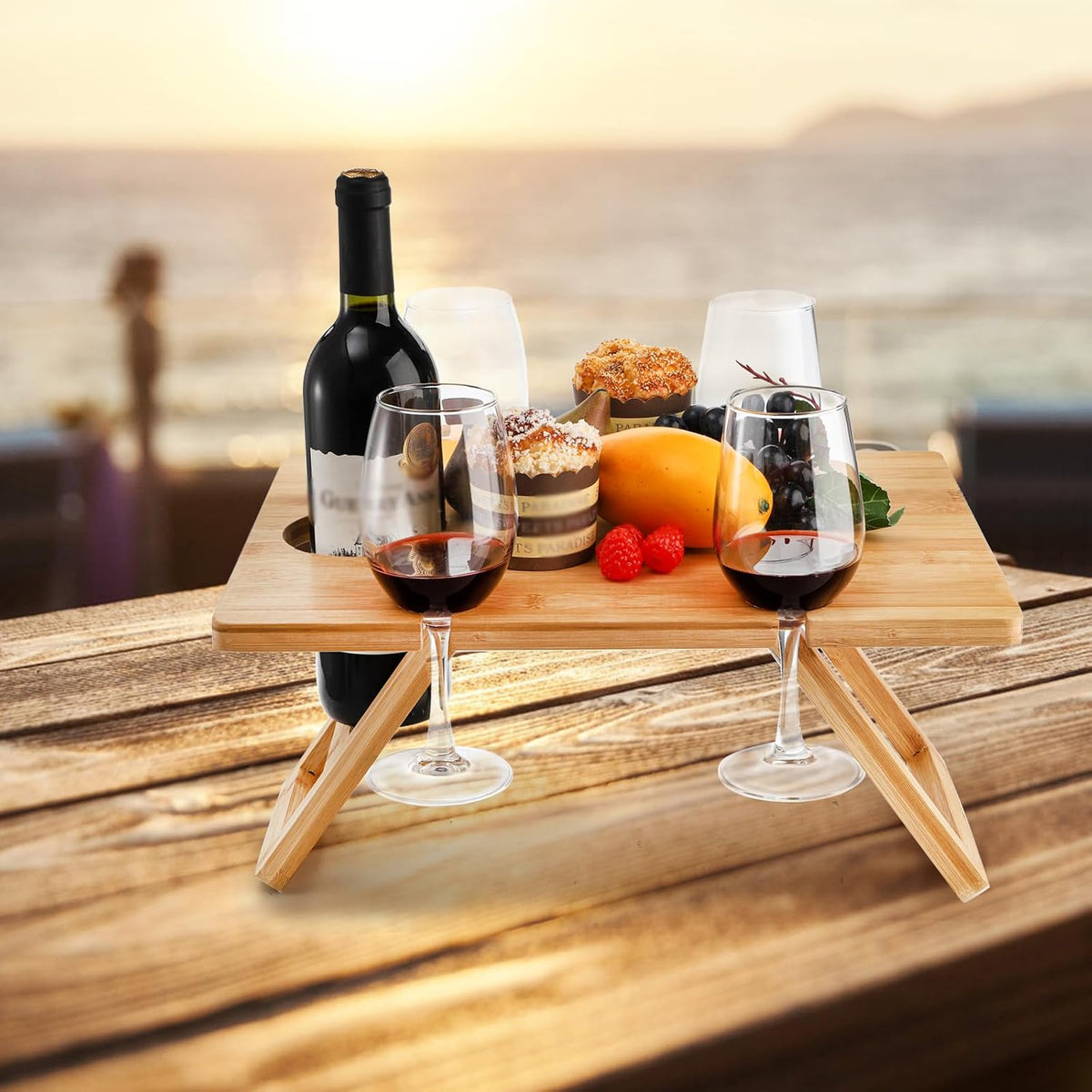 Wine Holder Portable Picnic Table