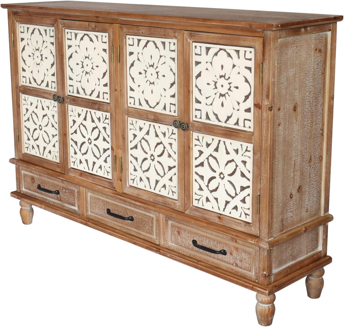 59‑Inch French Country Solid Wood Sideboard Buffet Cabinet