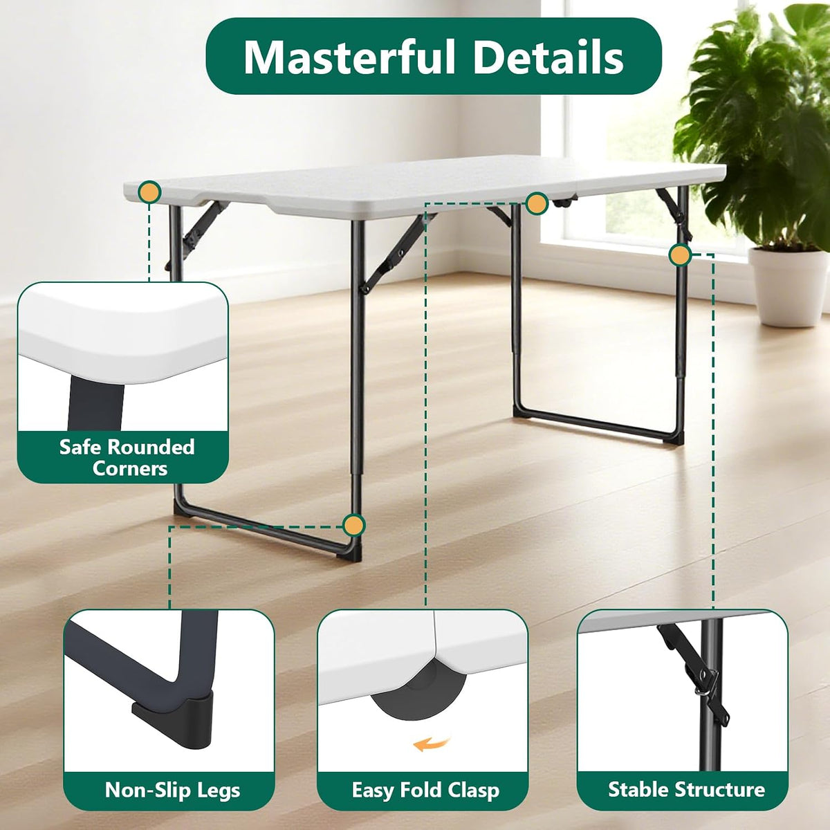 Adjustable Plastic Folding Table