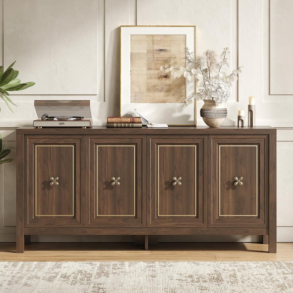 63‑Inch Wooden Sideboard Buffet Credenza Cabinet