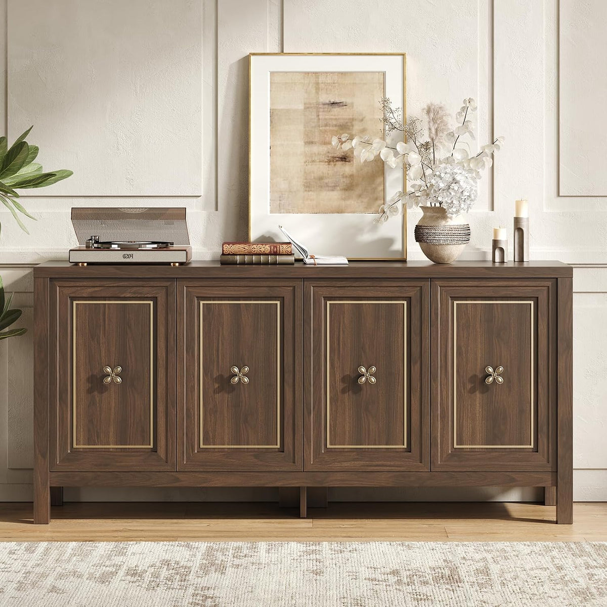 63‑Inch Wooden Sideboard Buffet Credenza Cabinet