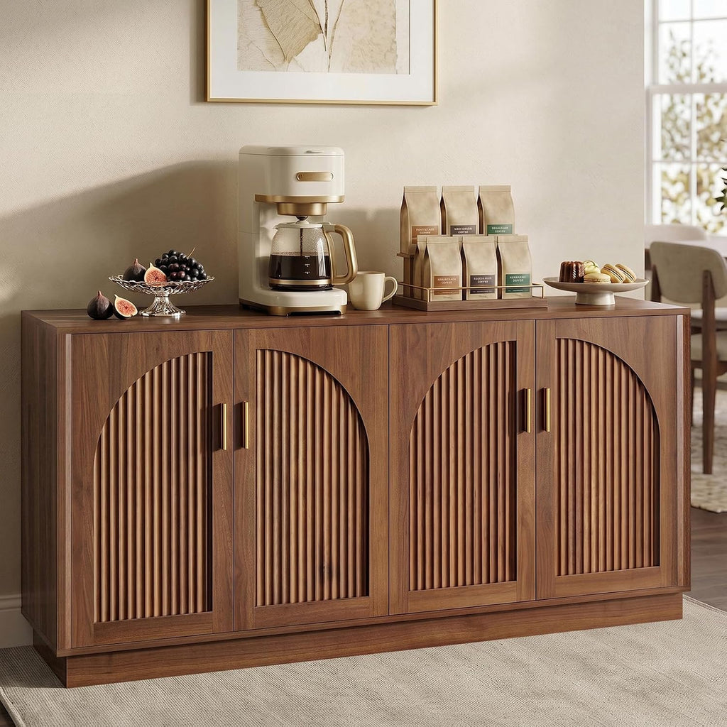 63‑Inch Fluted Arched Door Sideboard Buffet Cabinet