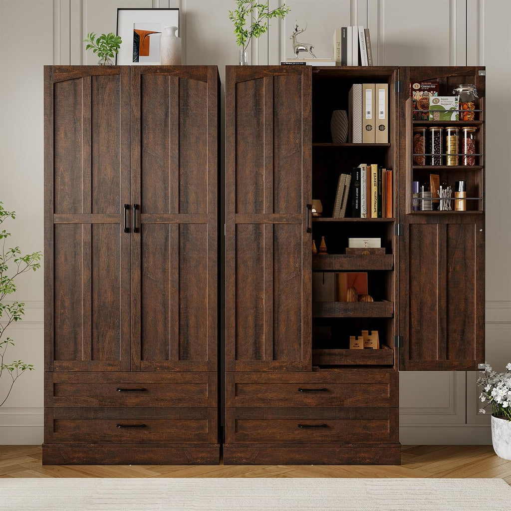 71‑Inch Farmhouse Tall Kitchen Pantry Storage Cabinet