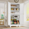 71‑Inch 2‑Door White Metal Tall Pantry Storage Cabinet