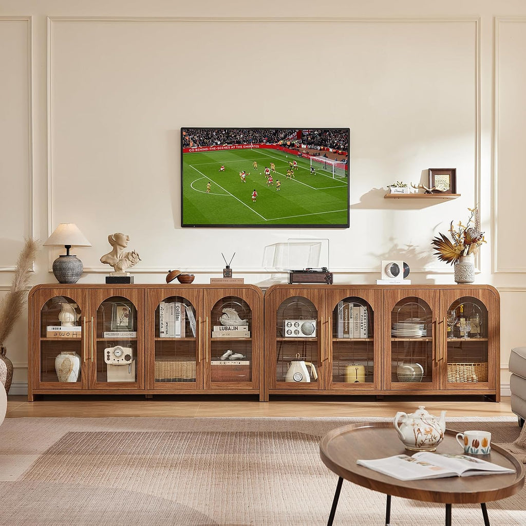 65‑Inch Arched Glass Door Sideboard Buffet Cabinet