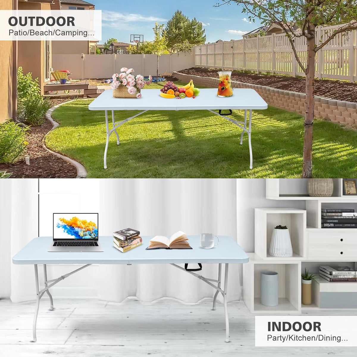 Heavy‑Duty 6FT Plastic Folding Table