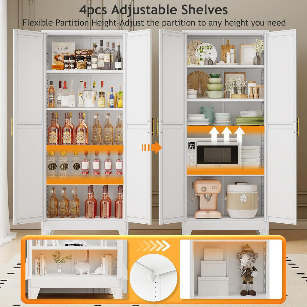 71‑Inch Tall Metal Pantry Storage Cabinet