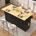 67‑Inch Rolling Kitchen Island Cart with Drop Leaf & Power Outlet