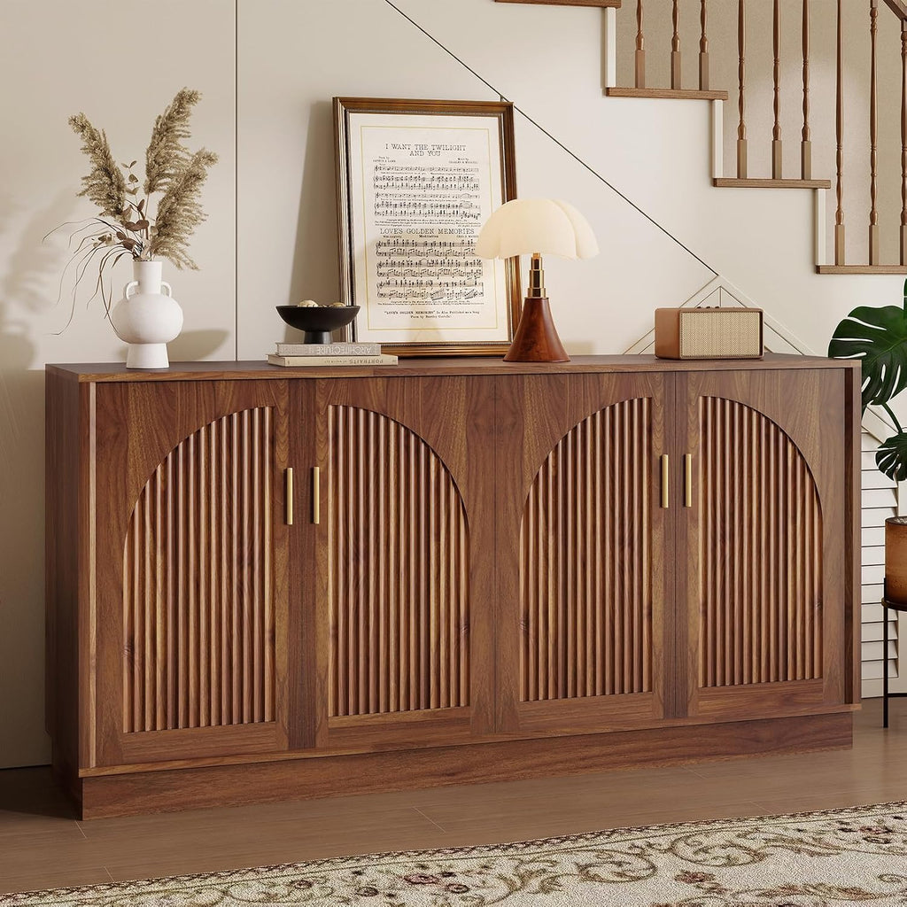 63‑Inch Fluted Arched Door Sideboard Buffet Cabinet