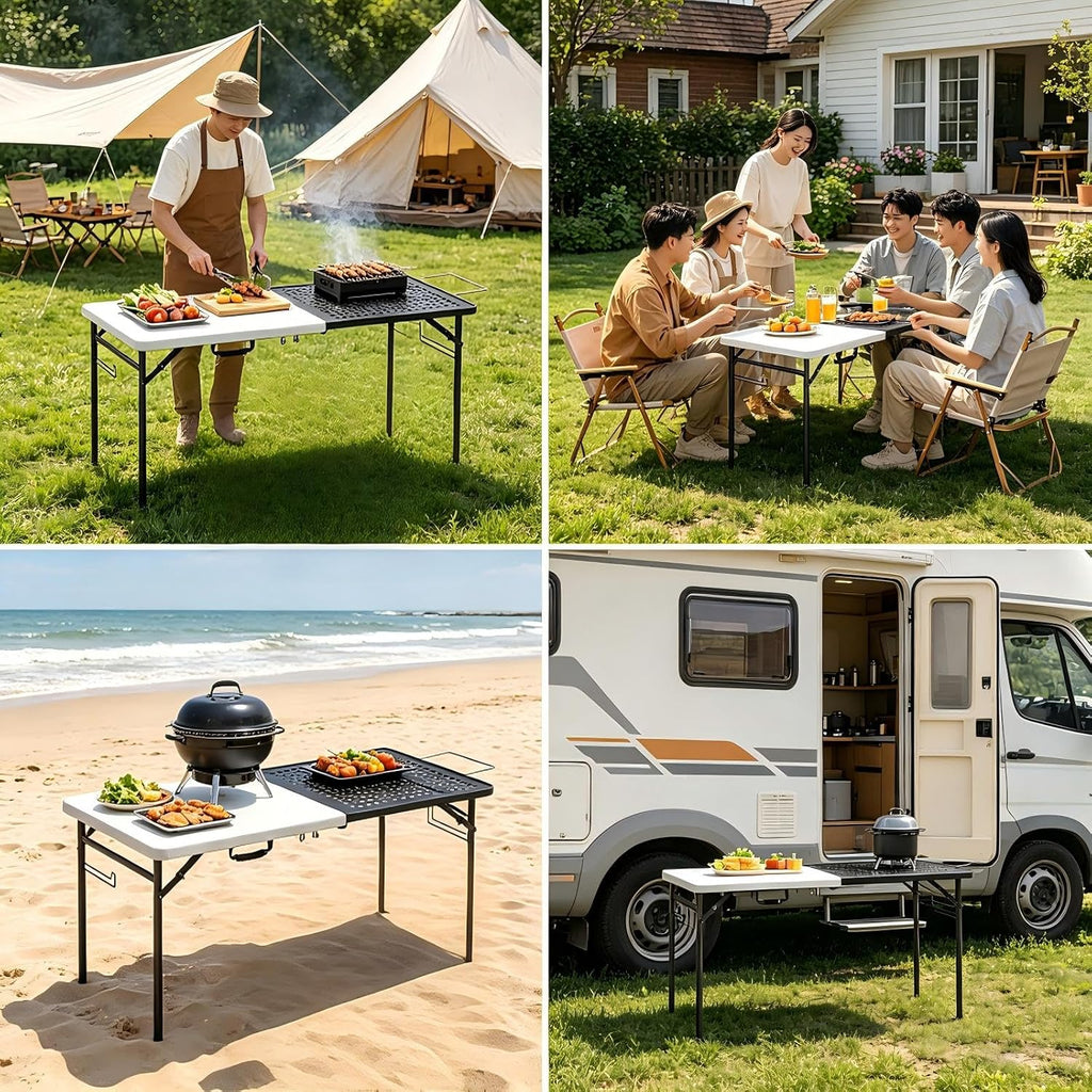 5FT  Portable Metal Grilling Folding Table