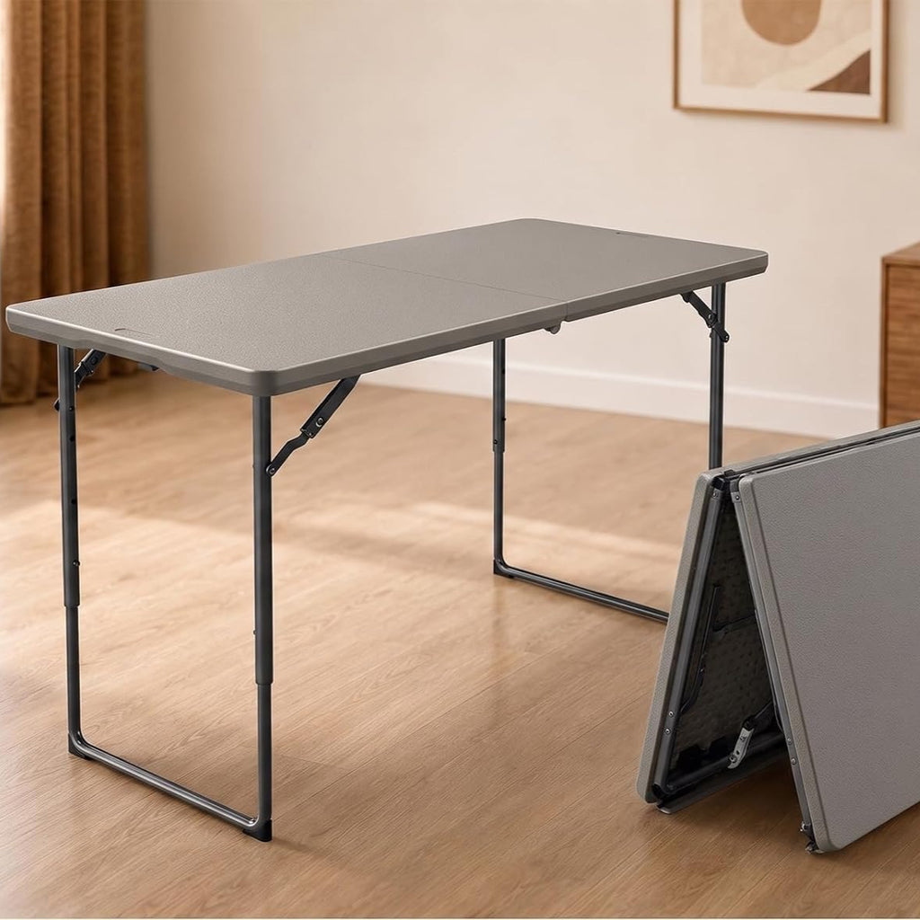 4FT Adjustable‑Height Fold‑in‑Half Portable Folding Table