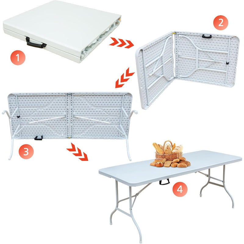 Heavy‑Duty 6FT Plastic Folding Table
