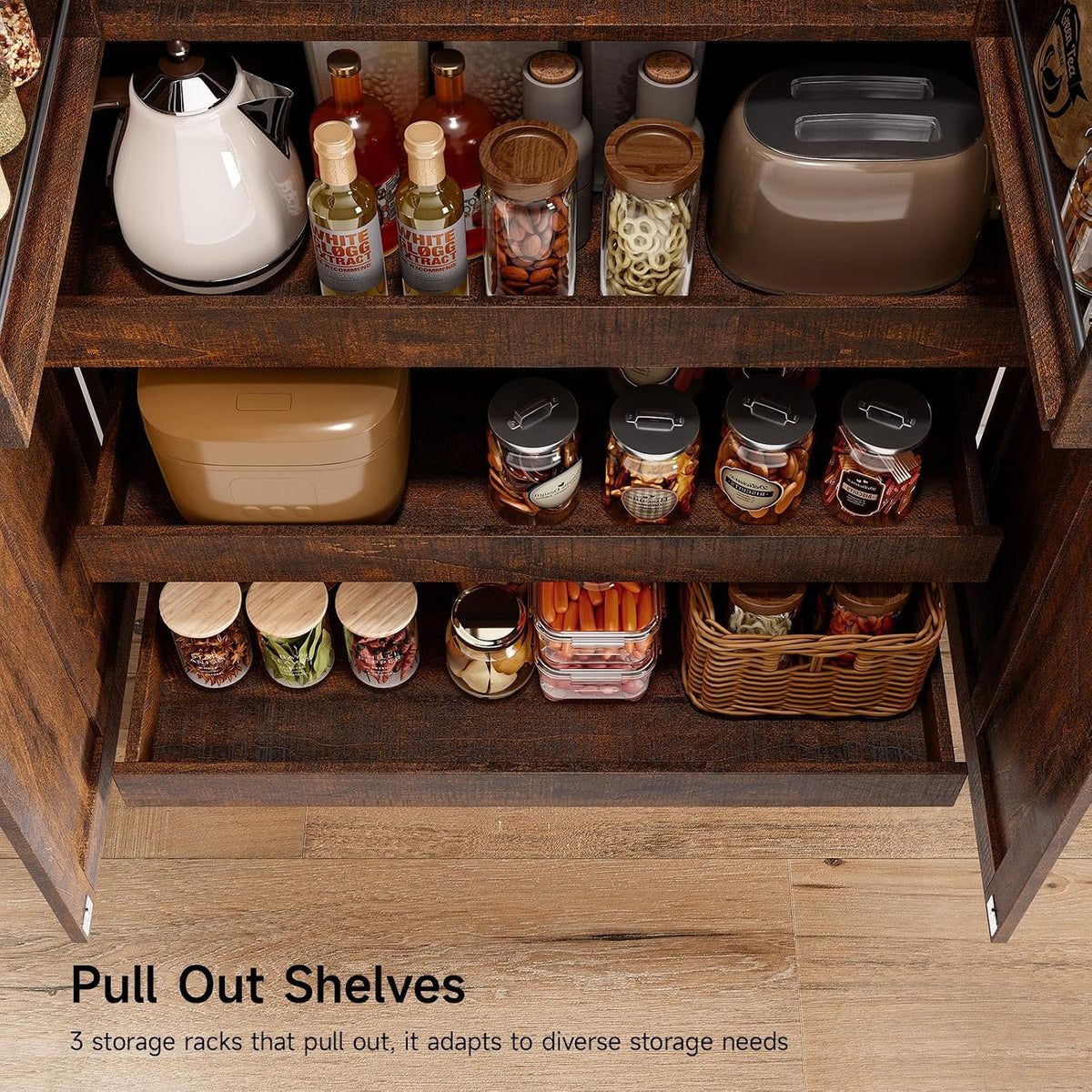71‑Inch Farmhouse Tall Kitchen Pantry Storage Cabinet